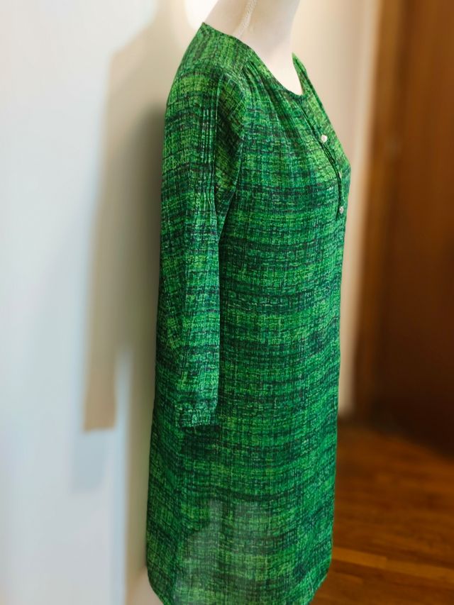 Vestido Zendra manga 3/4 verde