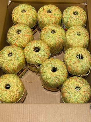 11 ovillos Perle Stop - 100g - Amarillo jaspeado