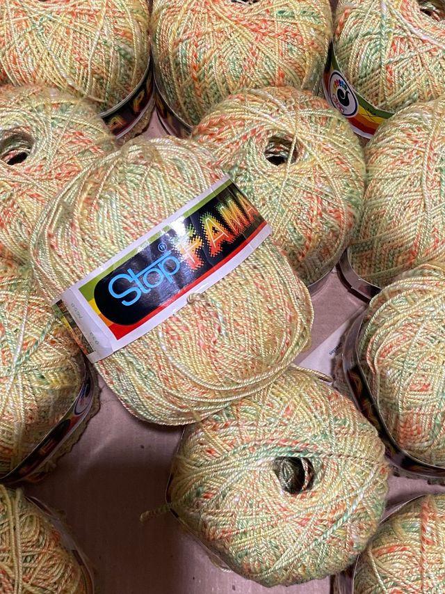 11 ovillos Perle Stop - 100g - Amarillo jaspeado