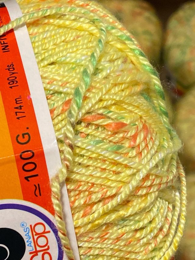 11 ovillos Perle Stop - 100g - Amarillo jaspeado