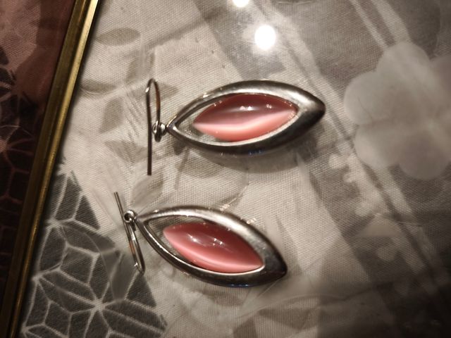 Pulsera y pendientes rosa y plata