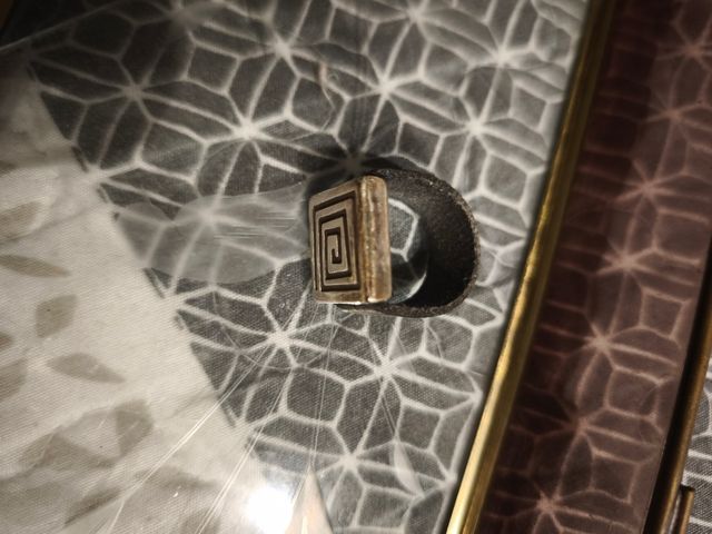 Collar, pulsera y anillo cuero - plata