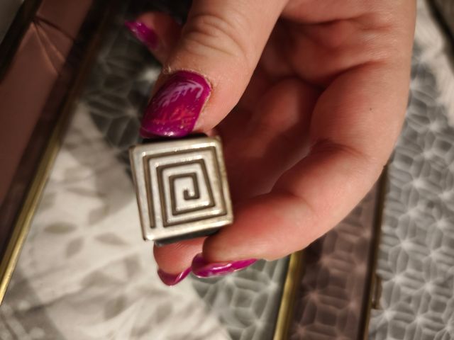 Collar, pulsera y anillo cuero - plata