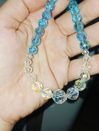 Collana cristalli blu e bianchi