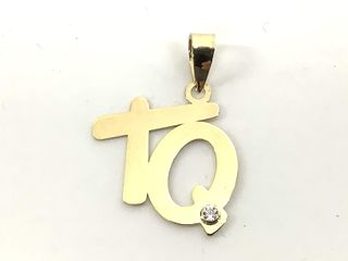 colgante oro 18k con piedra con circonita