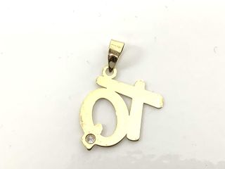 colgante oro 18k con piedra con circonita