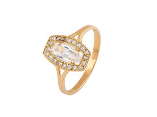 anillo oro 18k con piedra con circonita