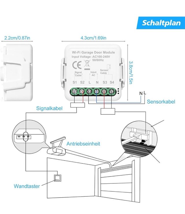 Módulo WiFi puerta garaje inteligente