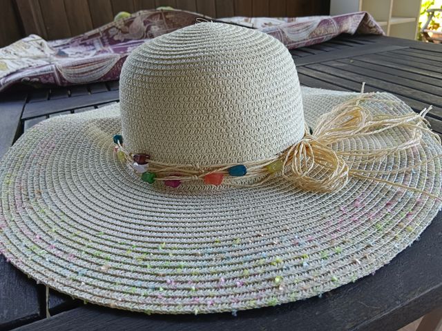 Sombrero playa beige multicolor