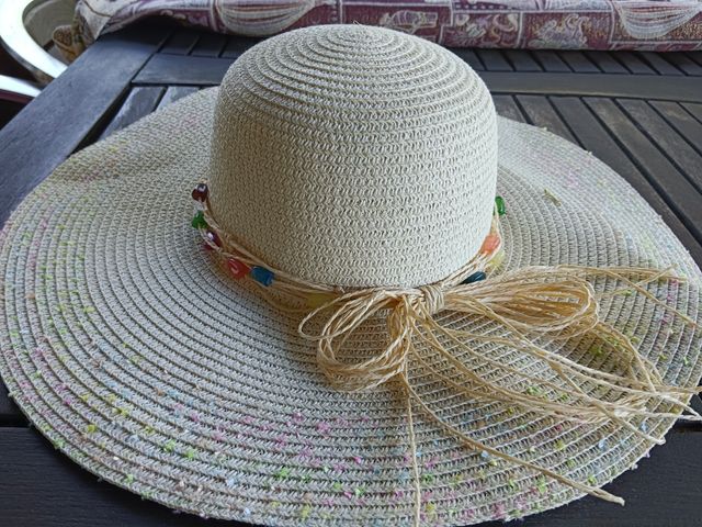 Sombrero playa beige multicolor
