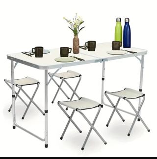 Mesa plegable portátil camping para 4 personas