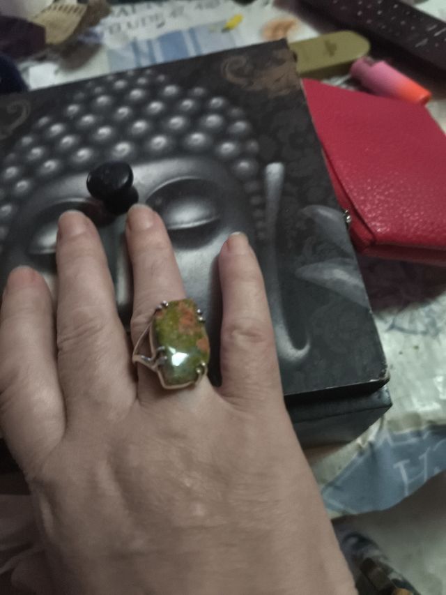 Anillo piedra natural plata, talla 19