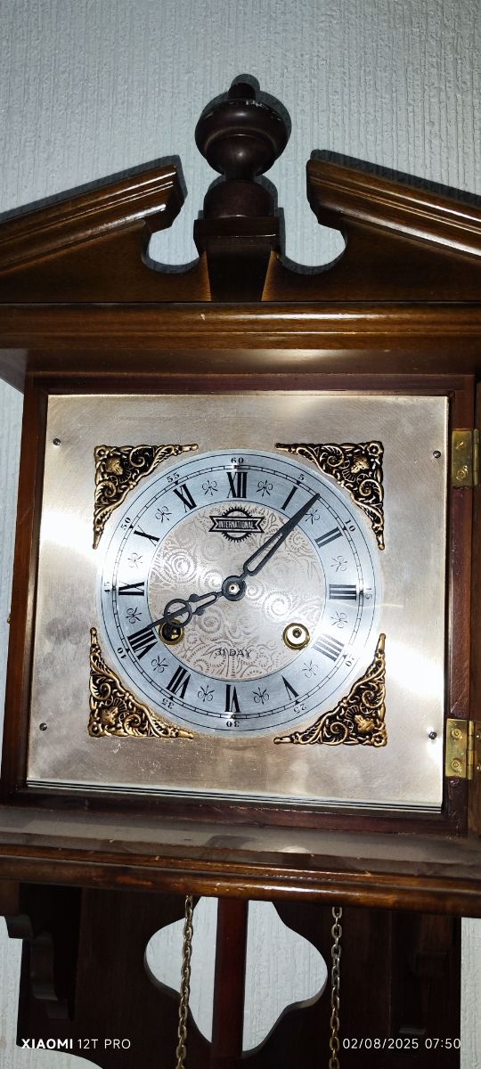 Reloj Madera Antiguo Gran tamaño FUNCIONANDO llave