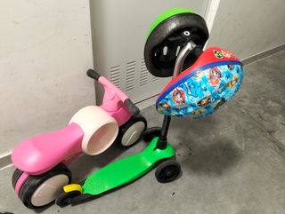 Patinete infantil, rosa y blanco
