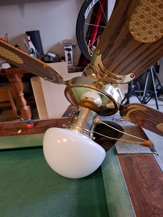 Ventilador techo vintage madera