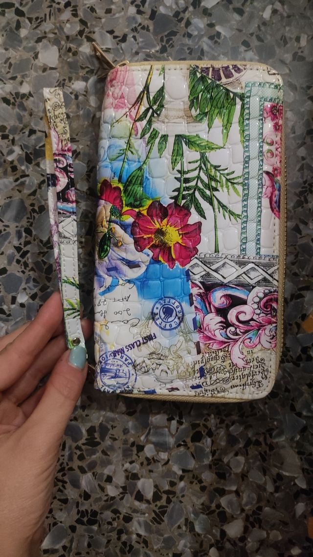 Portafoglio floreale multicolor