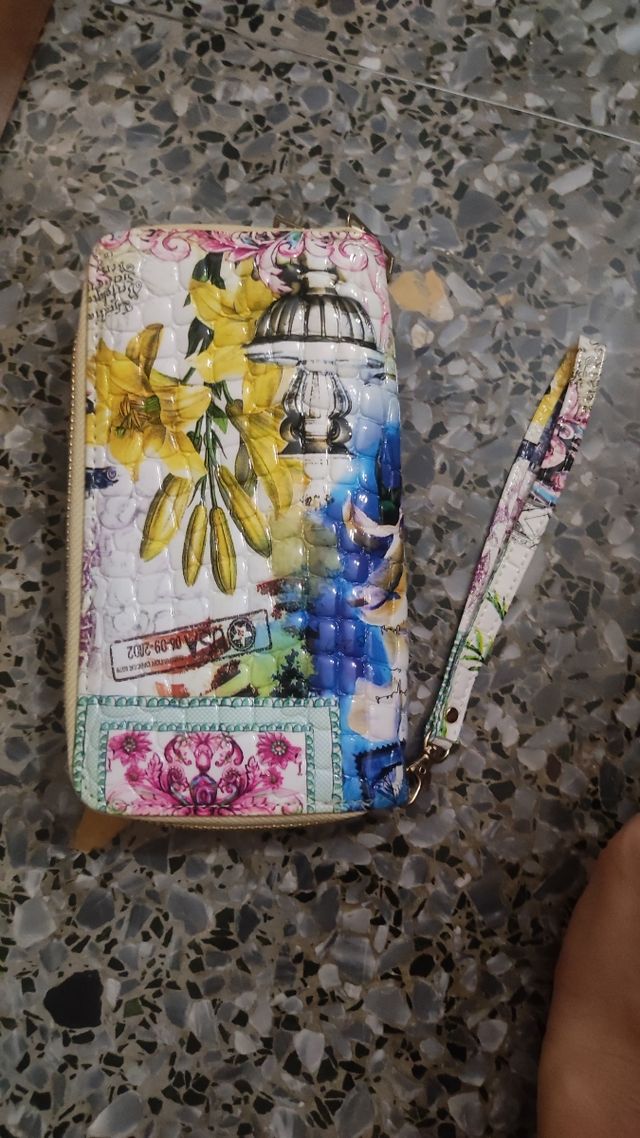 Portafoglio floreale multicolor