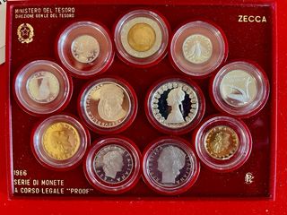 dividionale Monete Italia 1986 Proof con argenti