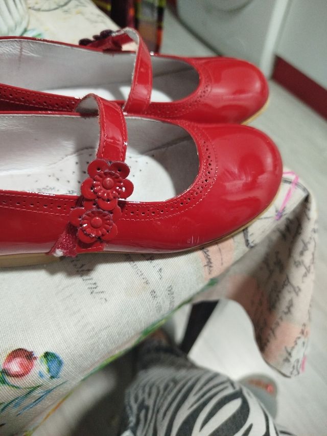 Zapatos niña rojos - Piel