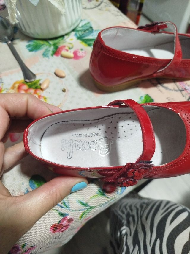 Zapatos niña rojos - Piel