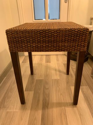 Mesita mimbre marrón - Cajón