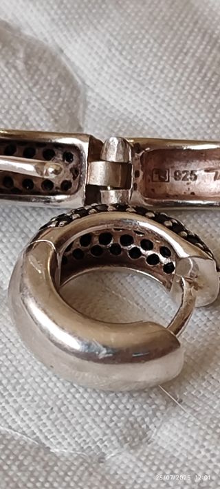 Pendientes Thomas Sabo plata y circonitas negras