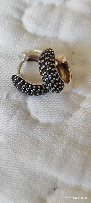 Pendientes Thomas Sabo plata y circonitas negras