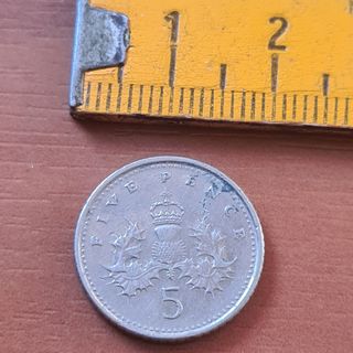 5 Pence UK Moneta collezione mondo vintage retrò