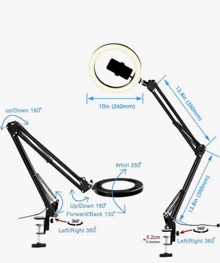 Anillo luz selfie BTFOOR 10" trípode