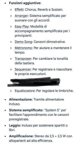 Tastiera Bontempi elettronica