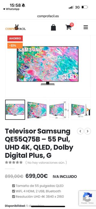 TV Samsung QE55Q75B - 55" QLED