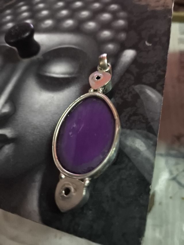 Colgante ágata morada plata 