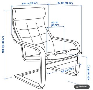 Sillón Pöang Ikea negro/rojo + reposapiés