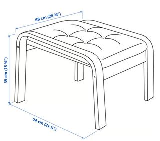 Sillón Pöang Ikea negro/rojo + reposapiés