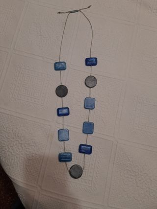 Collar azul y gris - Joyas boho