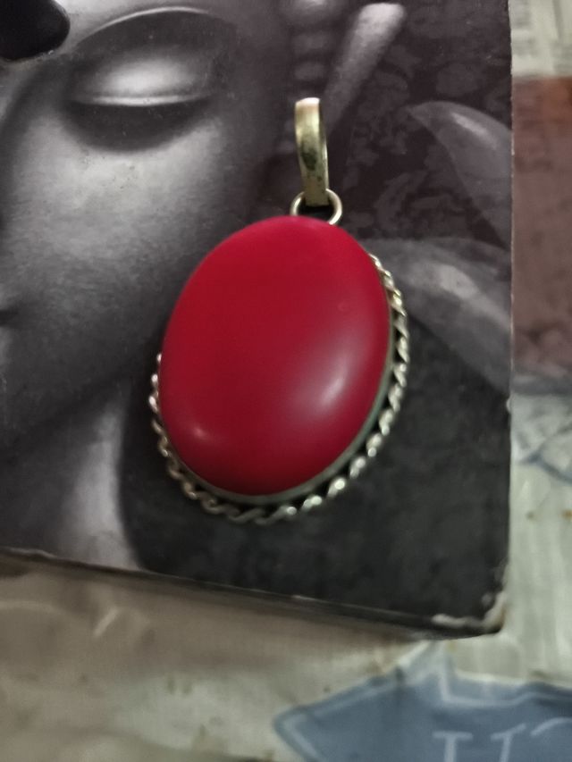 Colgante coral  y plata 
