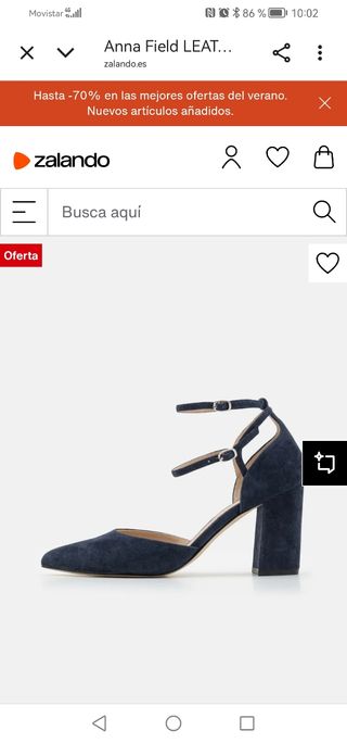 Zapatos tacón azul marino de ante