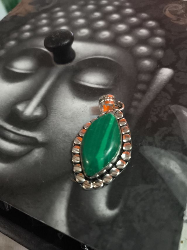 Colgante malaquita plata 