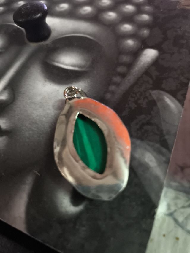 Colgante malaquita plata 