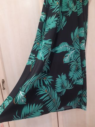 Vestito lungo nero verde tg L