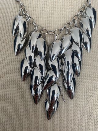 Parure collana e bracciale argentata bigiotteria