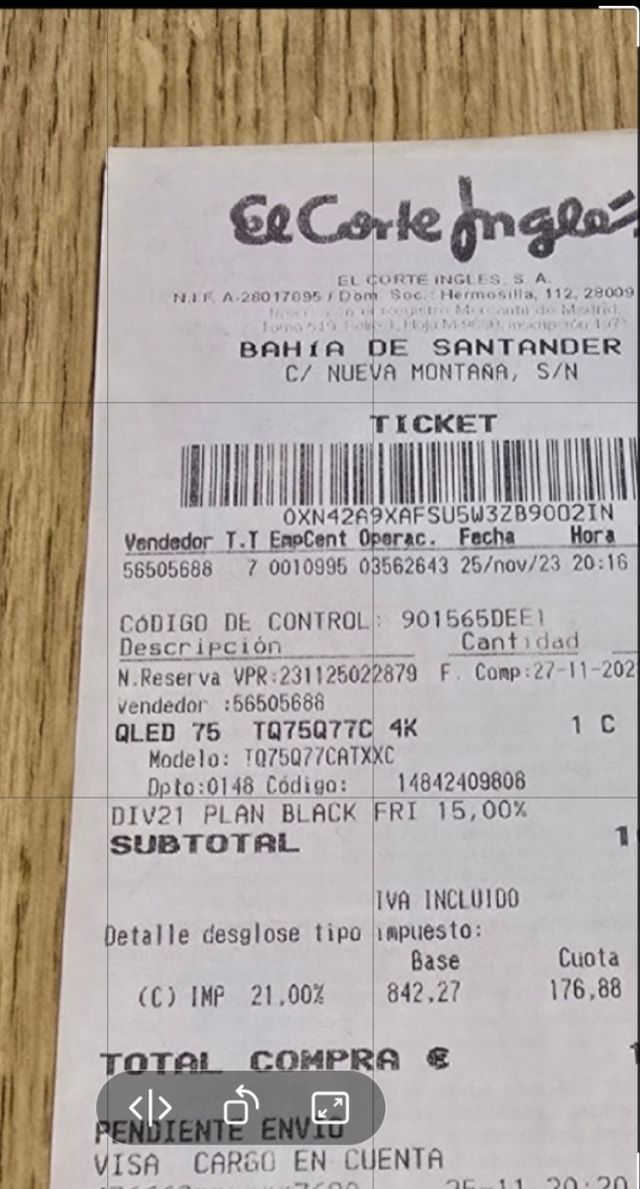 TV Samsung QLED negra