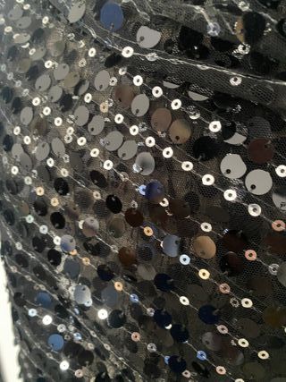 Stola coprispalle sciarpa paillettes nera elegante