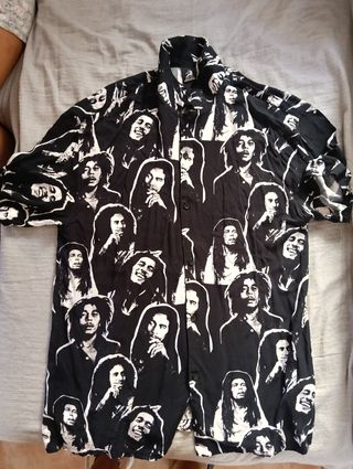 Camisa Bob Marley - Blanco y Negro
