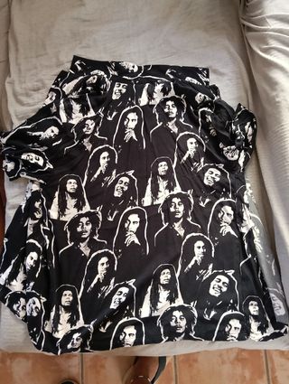 Camisa Bob Marley - Blanco y Negro