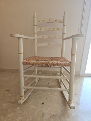Mecedora infantil madera mimbre