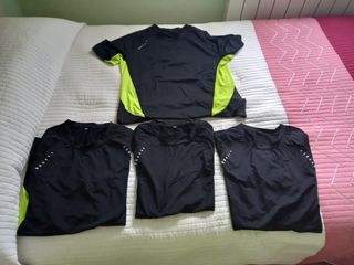 4 Camisetas Nikis Deportivas - Negro/Verde