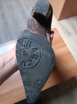 Botas camperas altas piel beige-marrón, n.39