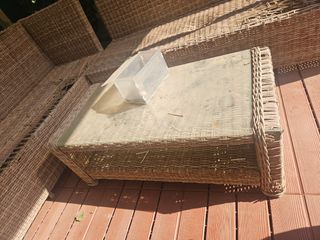 Sofá mimbre beige exterior