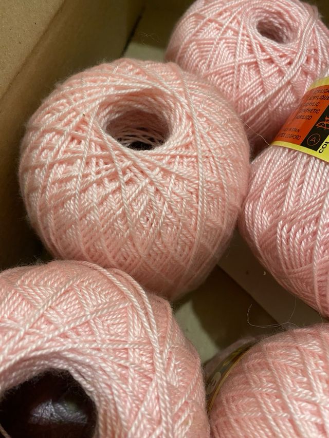 20 ovillos lana Stop Alborán rosa